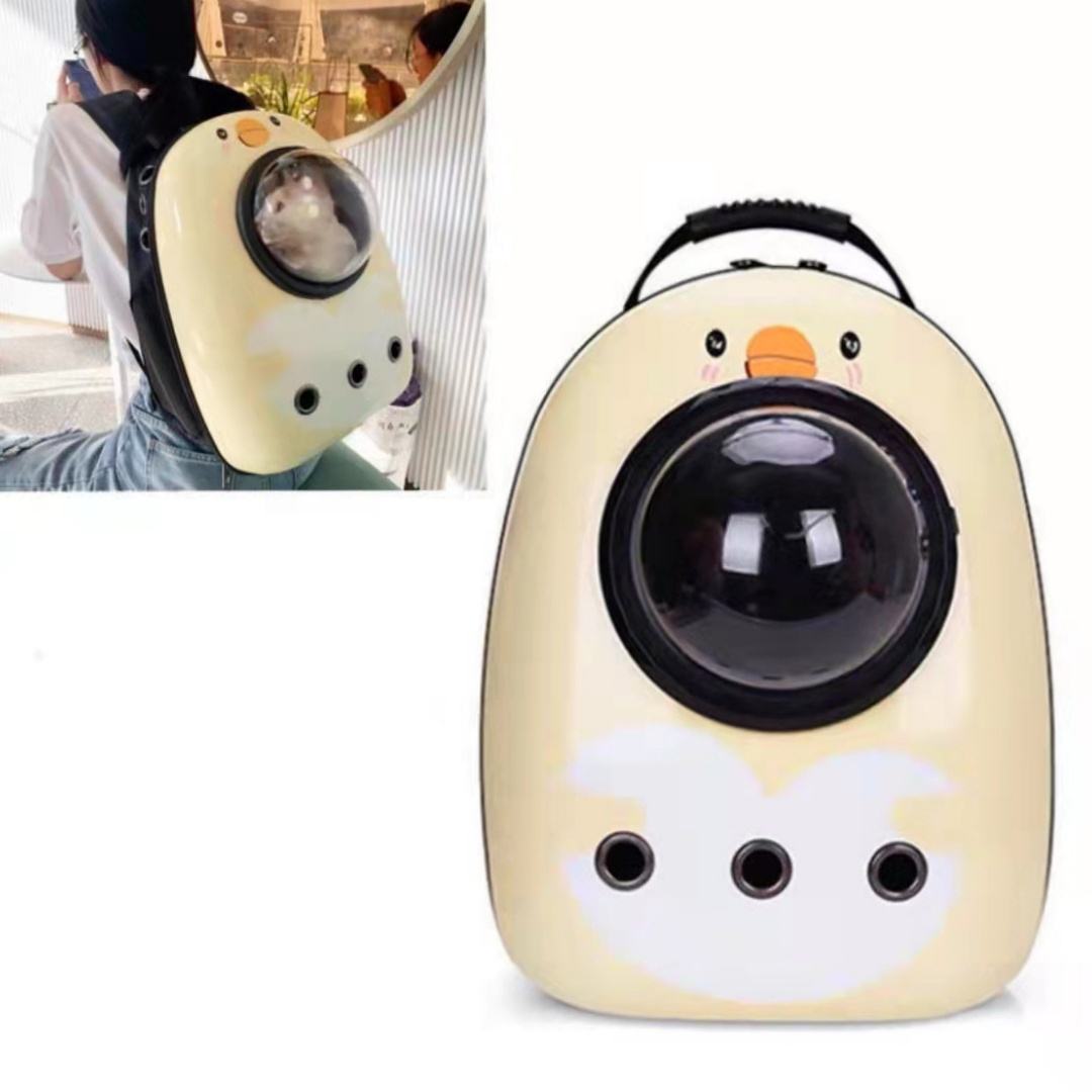 Unique Portable PU Zipper Cat & Puppy Pet Carrier Backpack with Space Capsule Bubble Design - Image 4