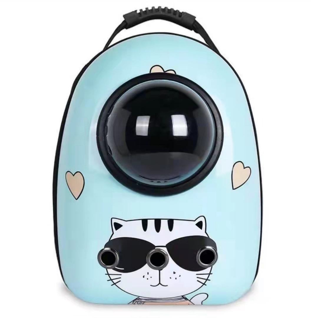 Unique Portable PU Zipper Cat & Puppy Pet Carrier Backpack with Space Capsule Bubble Design - Image 3