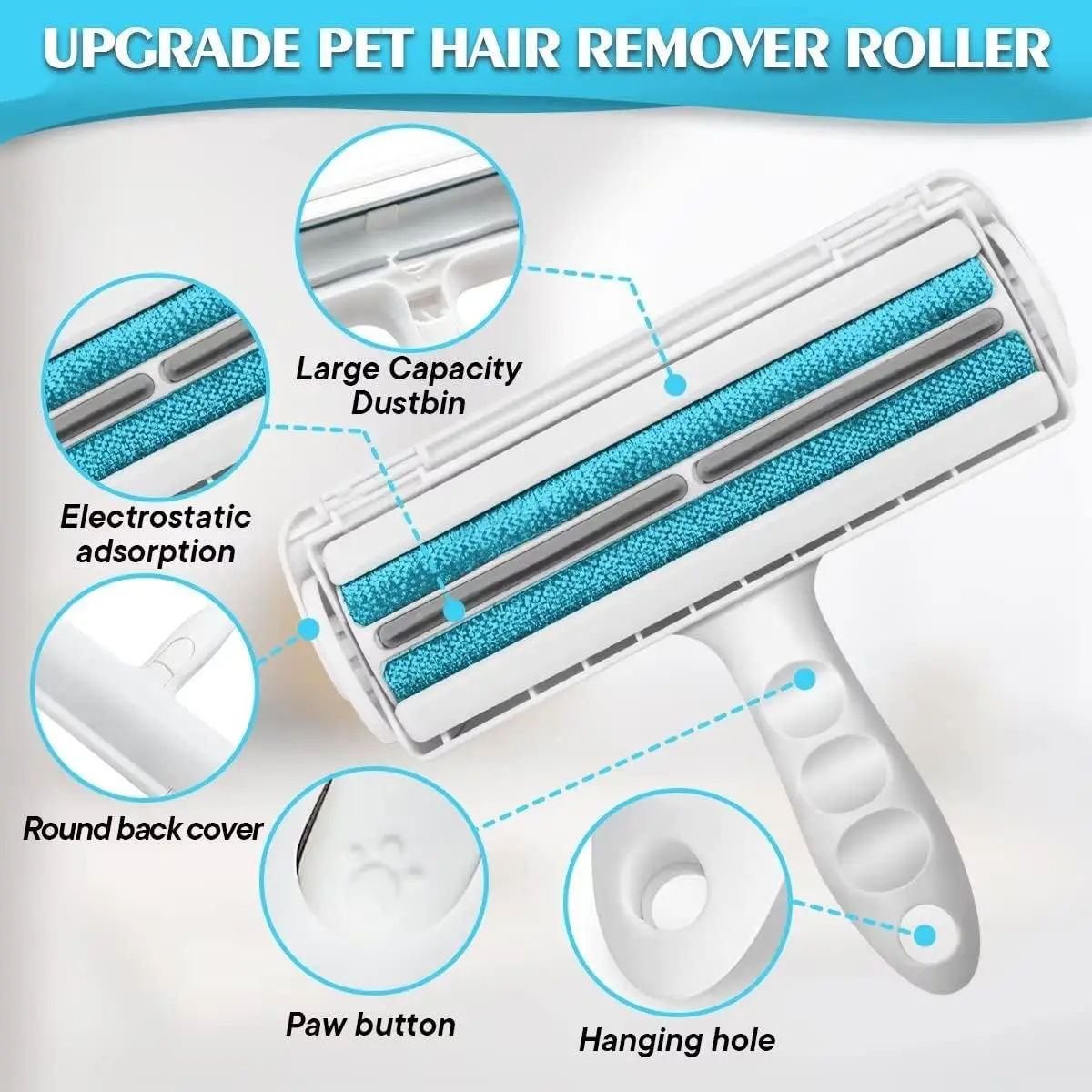 Wholesale Hair Remover Roller Sticky Reusable Lint Dog Cat Brush Removal Portable Plastic Animal Self Cleaning Roller